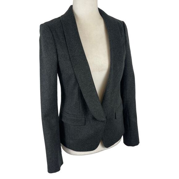Tibi Charcoal Snapped Wool Blend Blazer Size 2 NWT - Picture 1 of 16